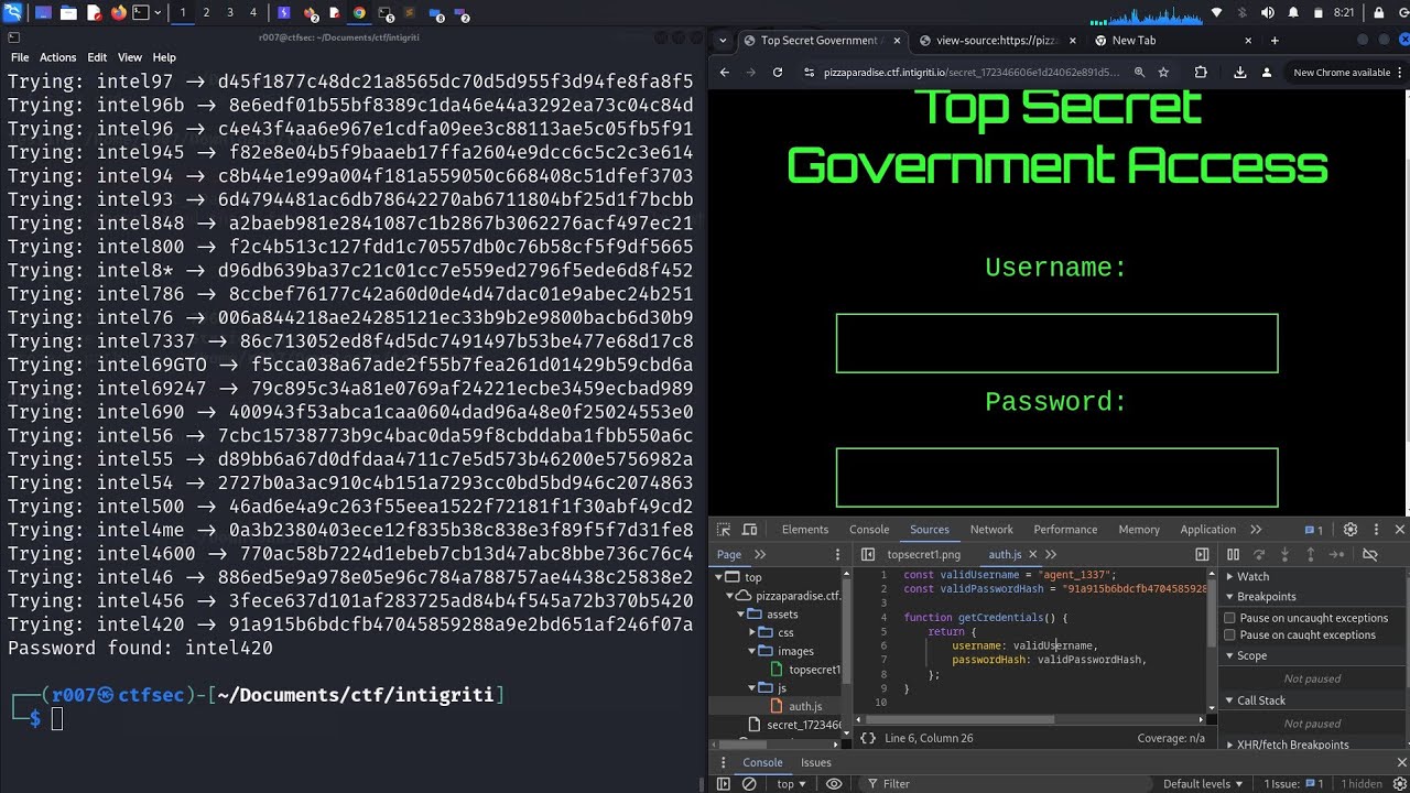 ctf_sec's tweet card. Hacking Pizza Paradise: Exploiting Client-Side Validation & Path...