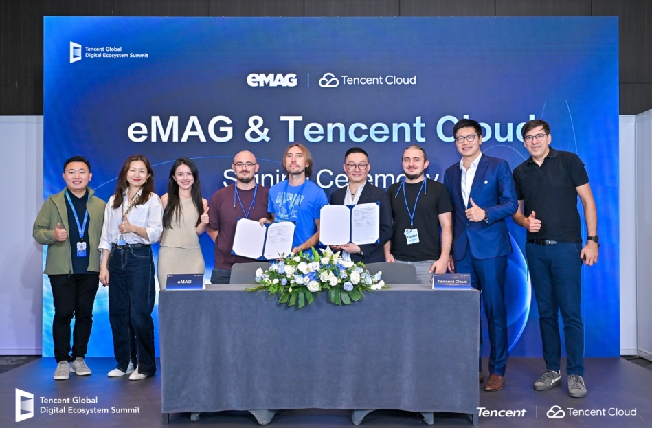 tencentcloud's tweet card. Hong Kong, October 22, 2025 – Tencent Cloud, the cloud business of global technology company Tencent, today announced a strategic partnership with eMAG, a pioneer in the online commerce sector in...