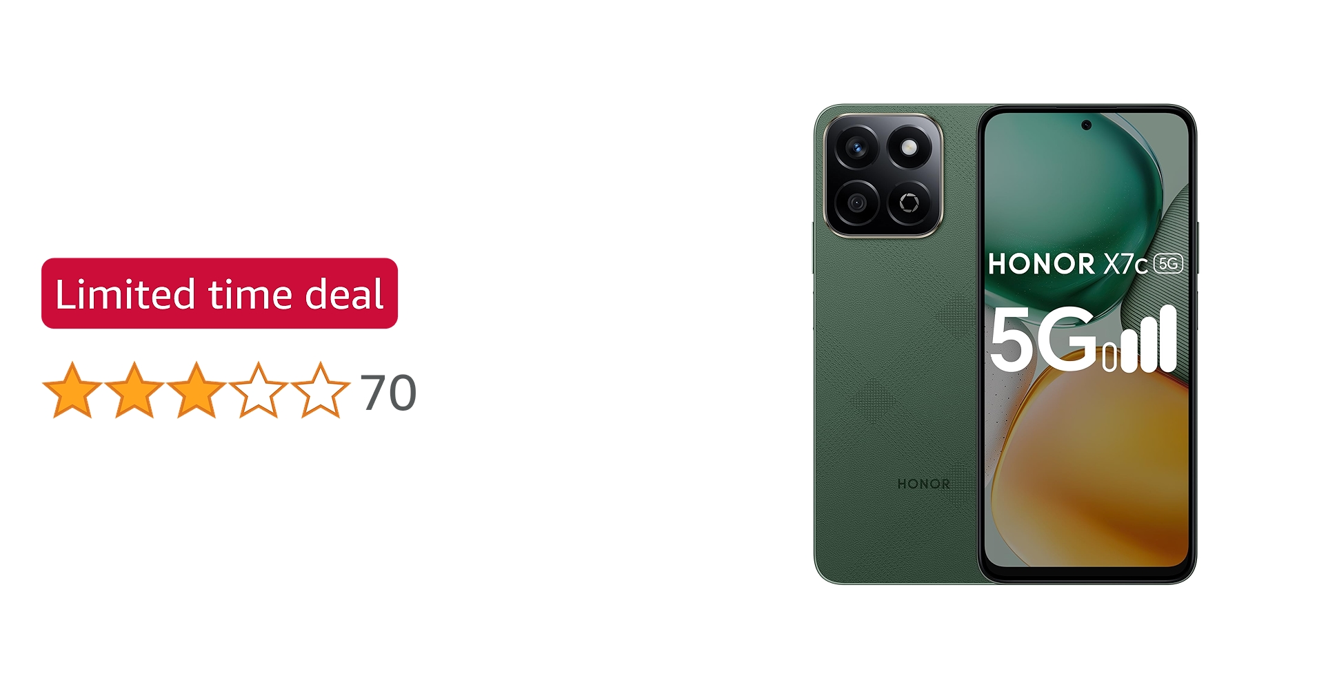 TechDealFinder0's tweet card. The HONOR X7c 5G offers unbeatable value with its rugged 1.5m all-round drop resistance, IP64 washable design, and a massive 5200mAh battery with 35W Super Charge for all-day power. Featuring a...