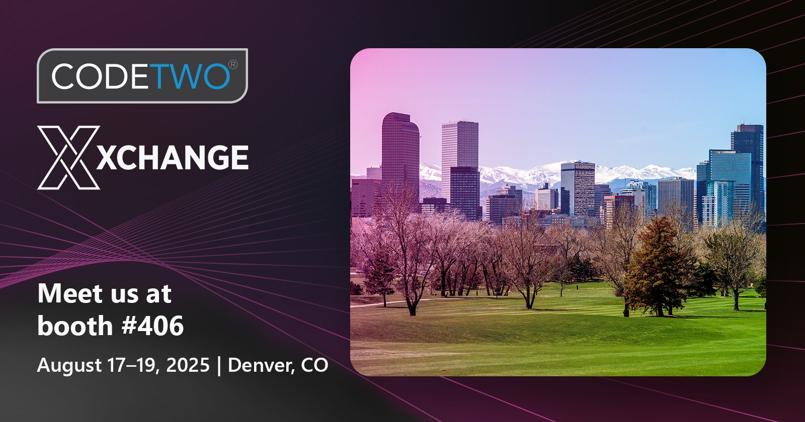 CodeTwoSoftware's tweet card. On August 17-19, CodeTwo attended the XChange event in Denver, CO. Our boardroom session on email signature management stirred up a lot of curiosity.