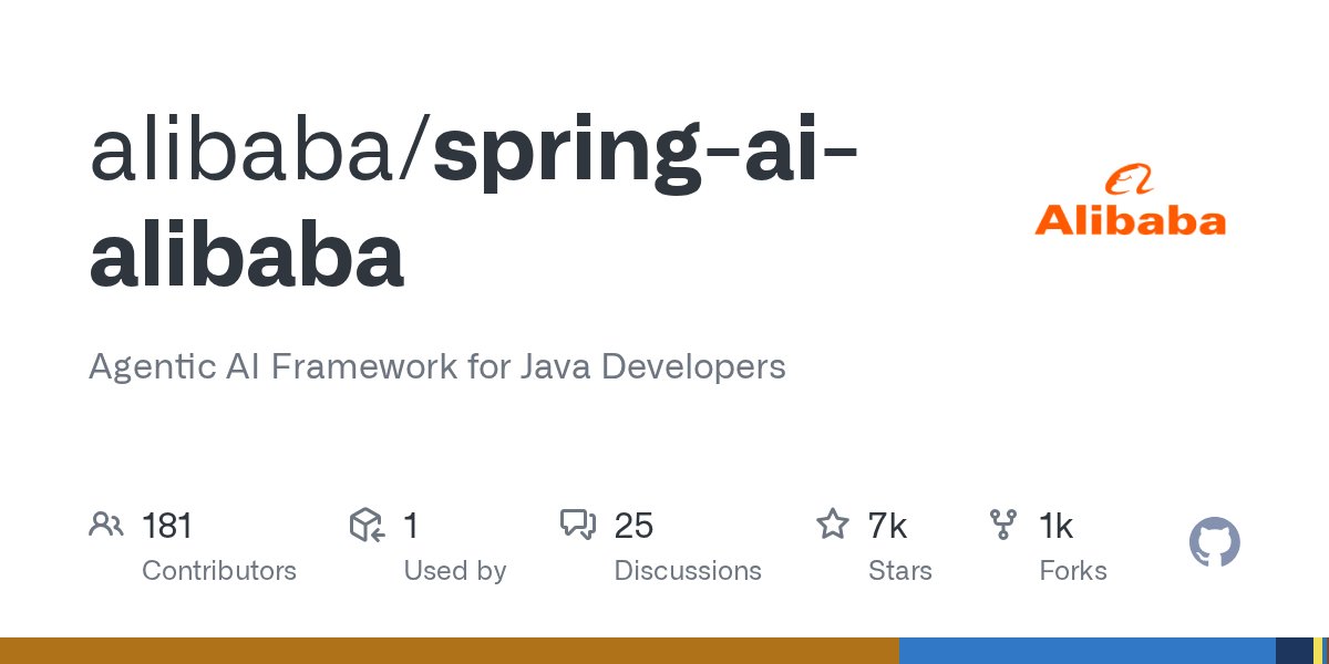 GitHubGPT's tweet card. Agentic AI Framework for Java Developers. Contribute to alibaba/spring-ai-alibaba development by creating an account on GitHub.