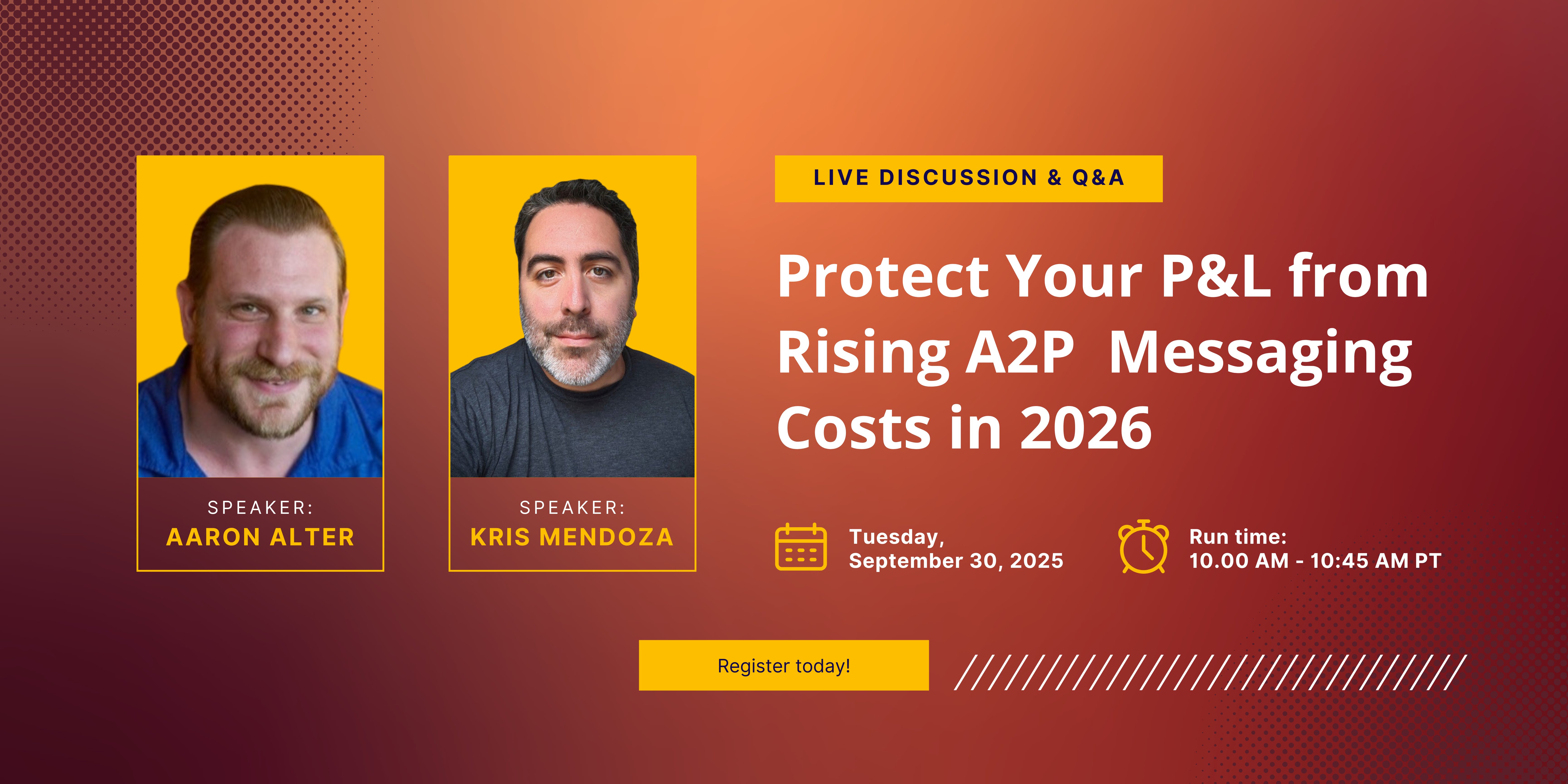 telgorithm's tweet card. Join Telgorithm’s CEO & Head of CX for a live Q&A on Sept. 30. Discover how to protect margins, cut OpEx, and future-proof 10DLC messaging for 2026.