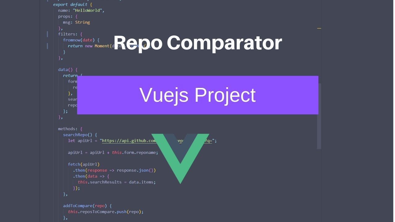 webdevmatics's tweet card. Vuejs Project : Repository Comparator