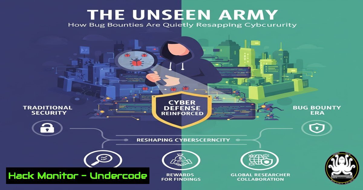 UndercodeUpdate's tweet card. The Unseen Army: How Bug Bounties Are Quietly Reshaping Cybersecurity - "Undercode Testing": Monitor hackers like a pro. Get real-time updates, AI-powered