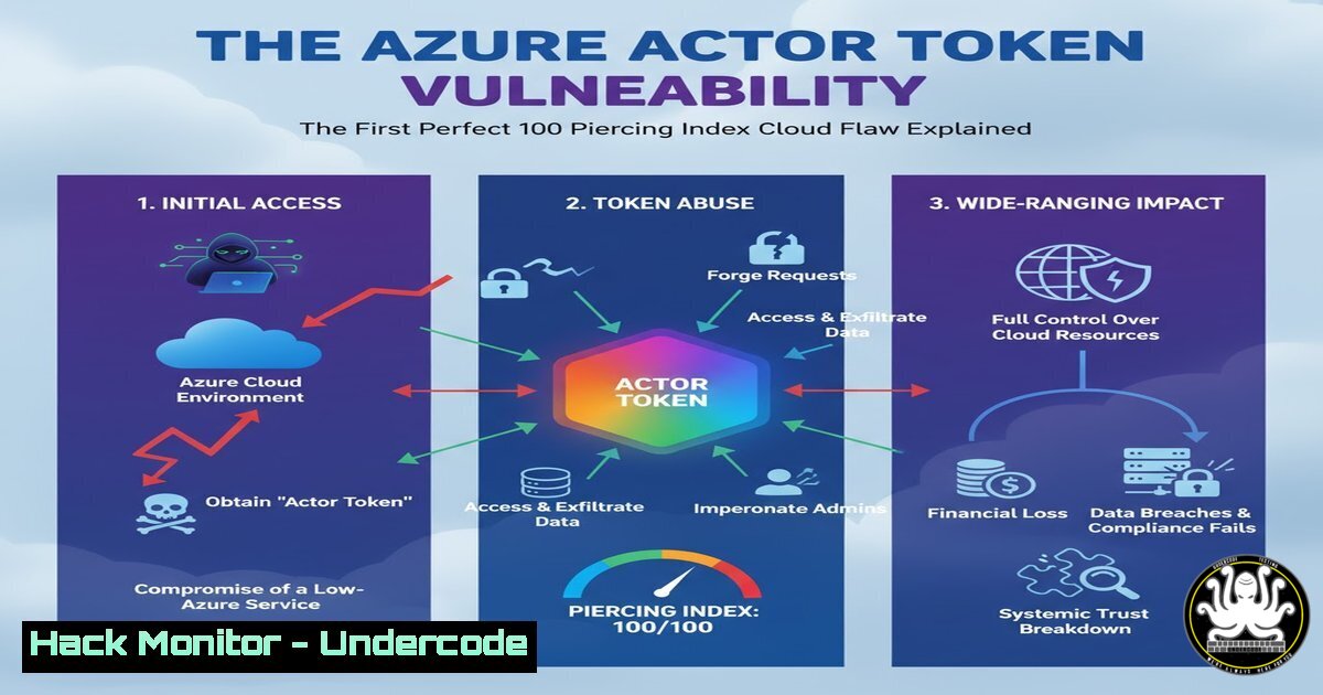 UndercodeUpdate's tweet card. The Azure Actor Token Vulnerability: The First Perfect 100 Piercing Index Cloud Flaw Explained - "Undercode Testing": Monitor hackers like a pro. Get