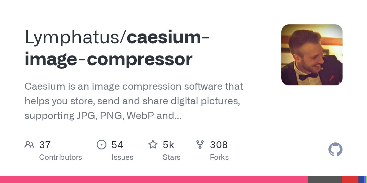 thinkphper's tweet card. Caesium is an image compression software that helps you store, send and share digital pictures, supporting JPG, PNG, WebP and TIFF formats. You can quickly reduce the file size (and resolution, i...