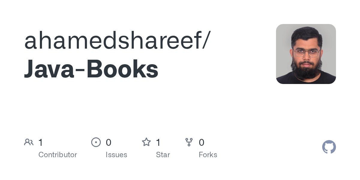AhamedShareef9's tweet card. Contribute to ahamedshareef/Java-Books development by creating an account on GitHub.