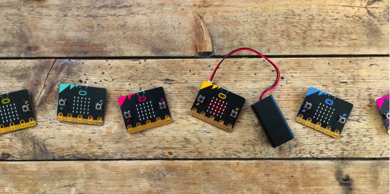 microbit_edu's tweet card. Ideas to keep young minds busy