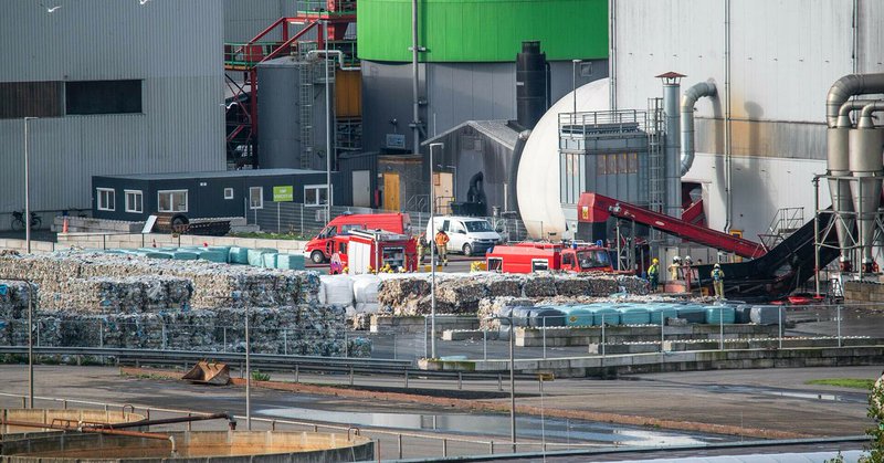 Transportband bij Attero in Wijster in brand