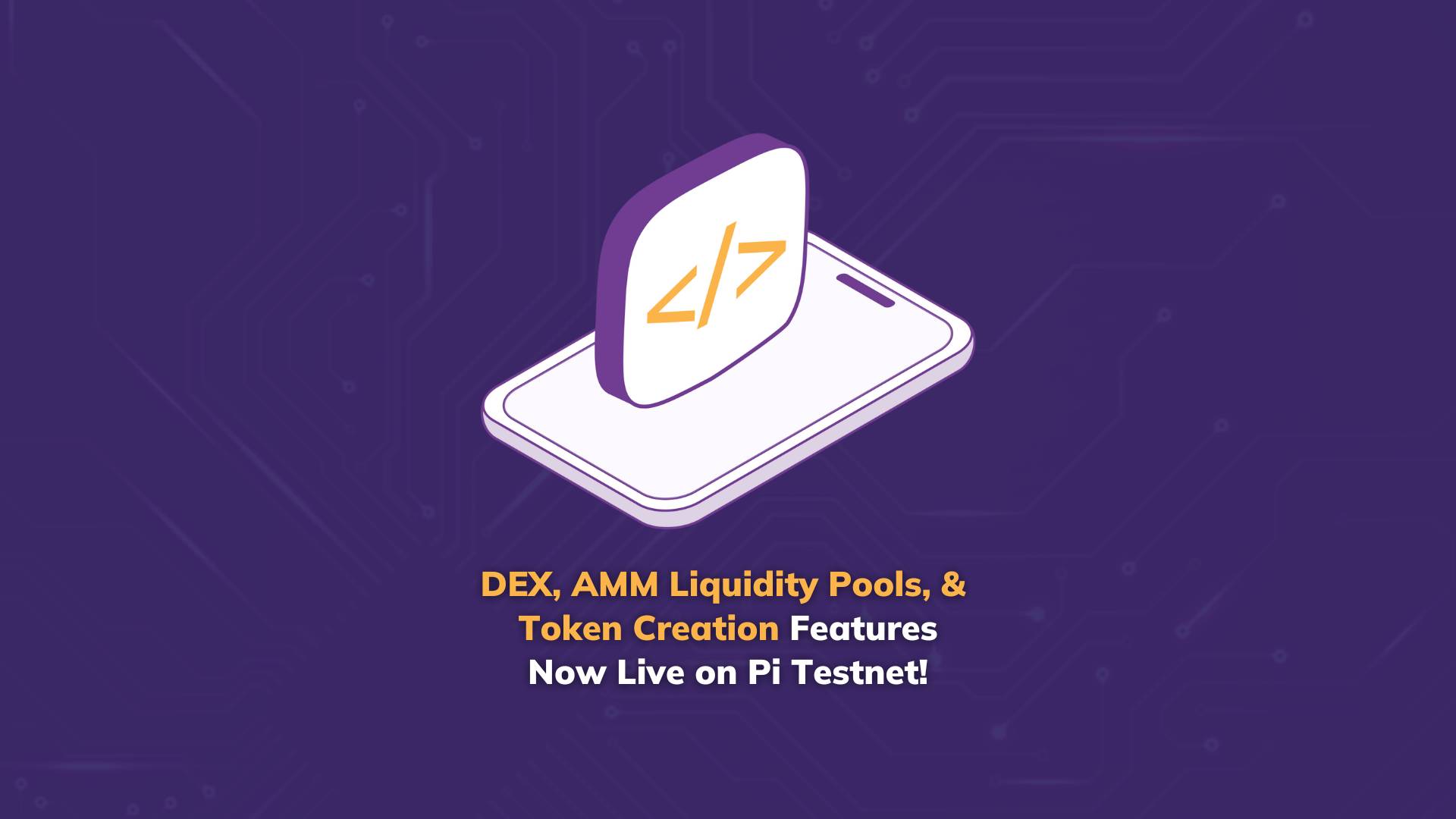PiListingNews's tweet card. Pi DEX, AMM Liquidity Pools and Token Creation Features Now Live on Pi Testnet