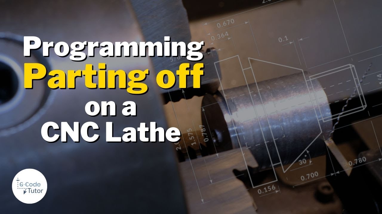 GcodeTutor's tweet card. Writing Parting Off Sequences with G-Code on CNC Lathes