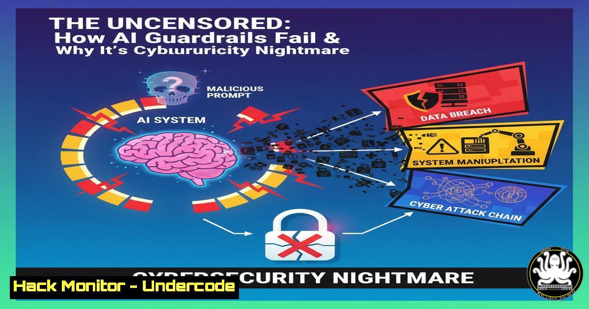 UndercodeUpdate's tweet card. The Uncensored How AI Guardrails Fail and Why It's a Cybersecurity Nightmare - "Undercode Testing": Monitor hackers like a pro. Get real-time updates,