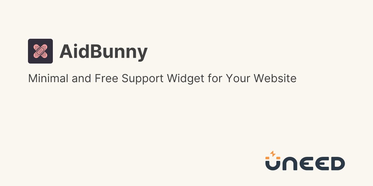 codeboje's tweet card. Discover AidBunny on Uneed - Minimal and Free Support Widget for Your Website | Support, Software, Feedback in Business (Free)