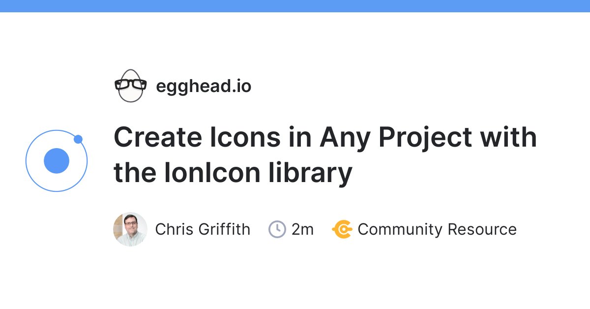 Ionicframework's tweet card. Learn how to use the IonIcon library in a non-Ionic web app or web page. IonIcons are now based on web components, or more specifically the Custom Eleme...