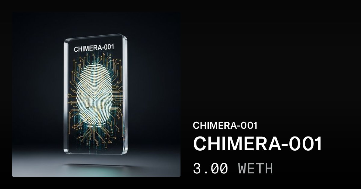 UJangmin95092's tweet card. The first Intangible Value Token (IVT) in history. This NFT represents one year of verified personal data, digital activity, and time allocation from Maven Jang, founder of CHIMERA Protocol. This is...