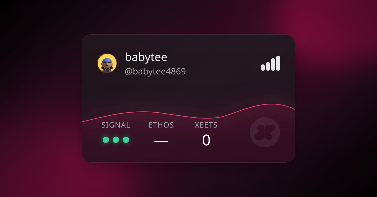 babytee4869's tweet card. babytee (@babytee4869) is inviting you to join XEET! Claim your signal boost and join the gamified creator tournament platform. Connect with X to get started.