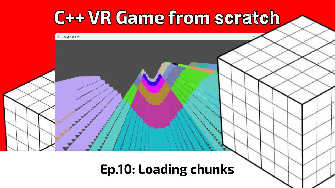 omigamedev's tweet card. C++ VR Game from scratch: E10 - Loading chunks