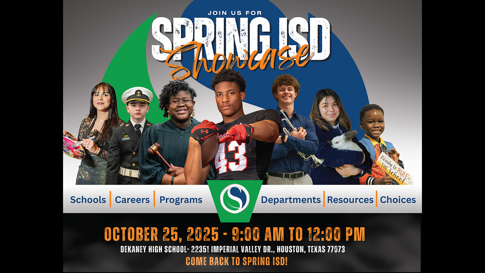 SpringISD's tweet card. Families, students and community members are invited to experience all that Spring ISD has to offer at the Spring ISD Showcase, happening on Saturday, Oct.