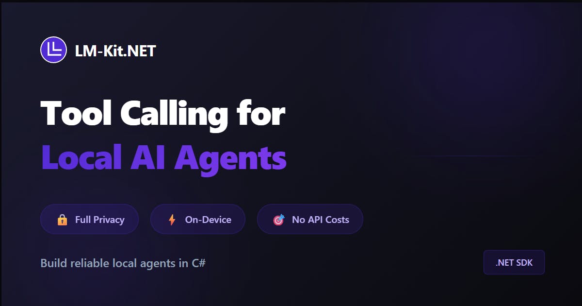 hackernoon's tweet card. LM-Kit .NET SDK now supports tool calling for building AI agents in C#.