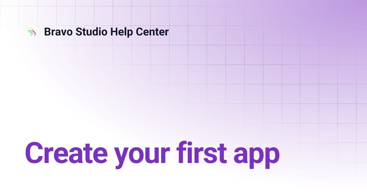 DocsAlert's tweet card. Create your first app | Bravo Studio Help Center