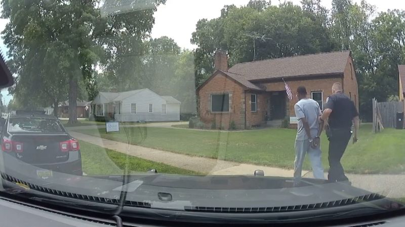 CNN's tweet card. A Black realtor was showing a home to a Black father and son. They were handcuffed by Michigan...