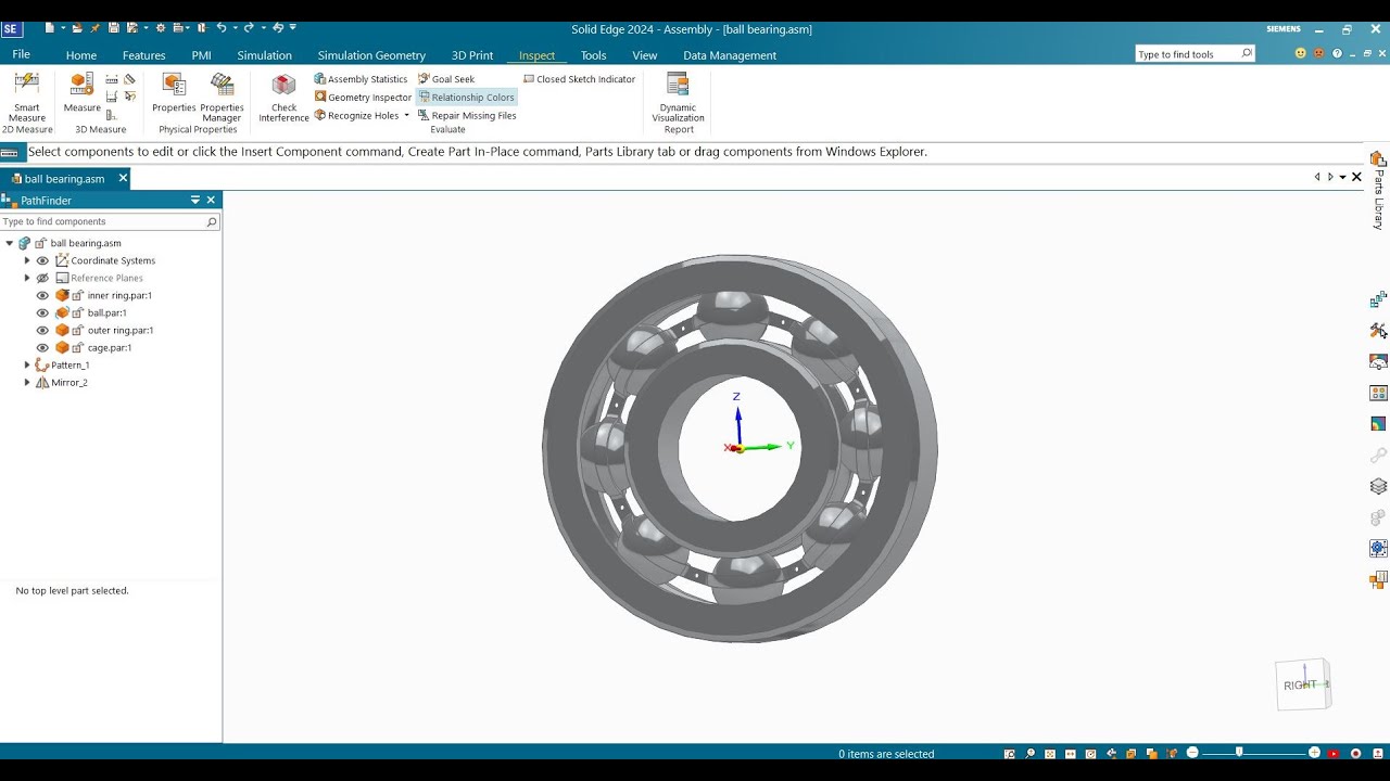 bhoradeakash's tweet card. Ball Bearing Design in Solid Edge | 3D CAD Modeling Tutorial for...