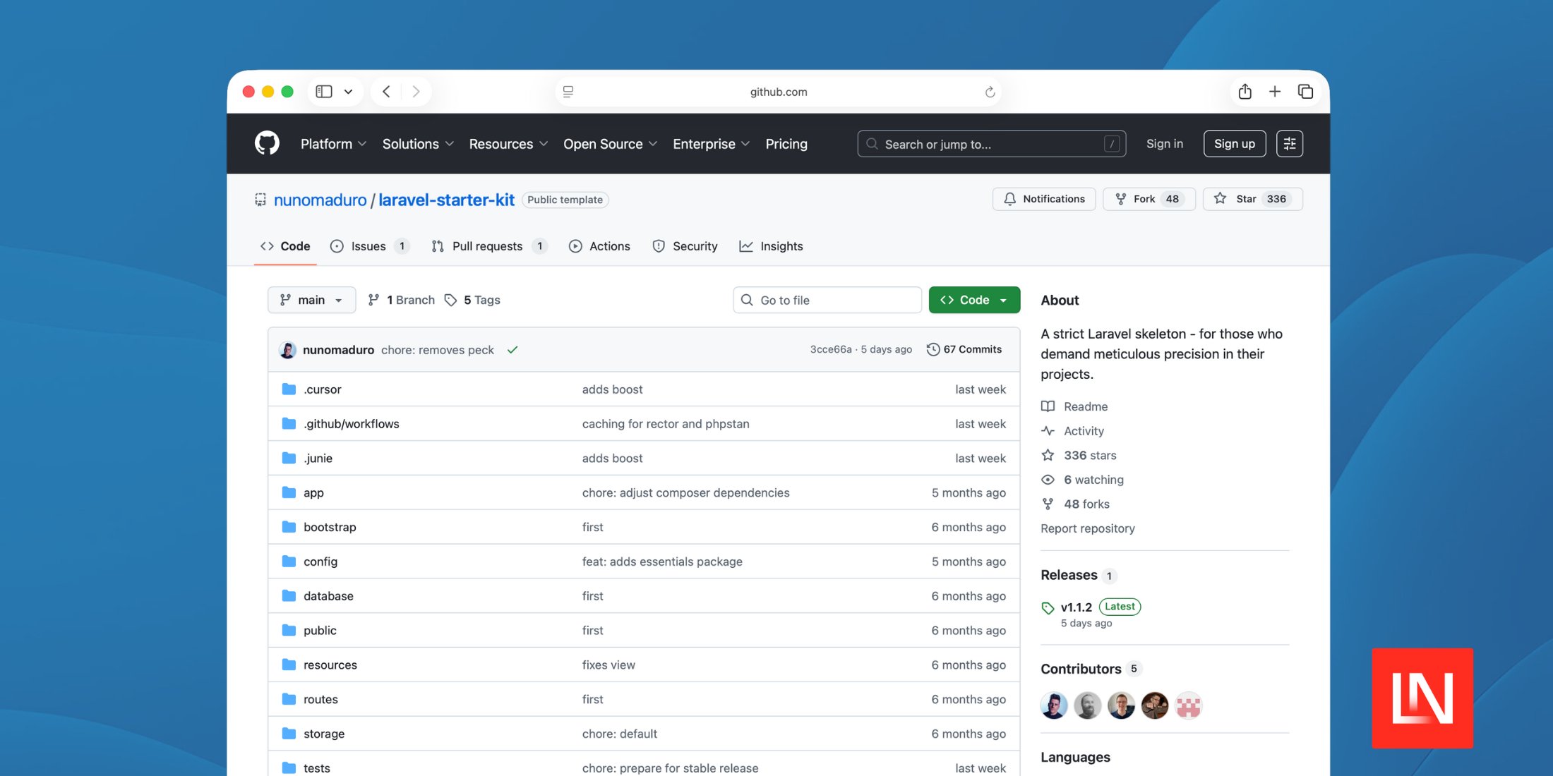 mjcoder's tweet card. Nuno Maduro's Laravel Starter Kit is a strict Laravel skeleton for those who demand meticulous precision in their projects. This starter kit includes tools to enforce strictness in type coverage,...
