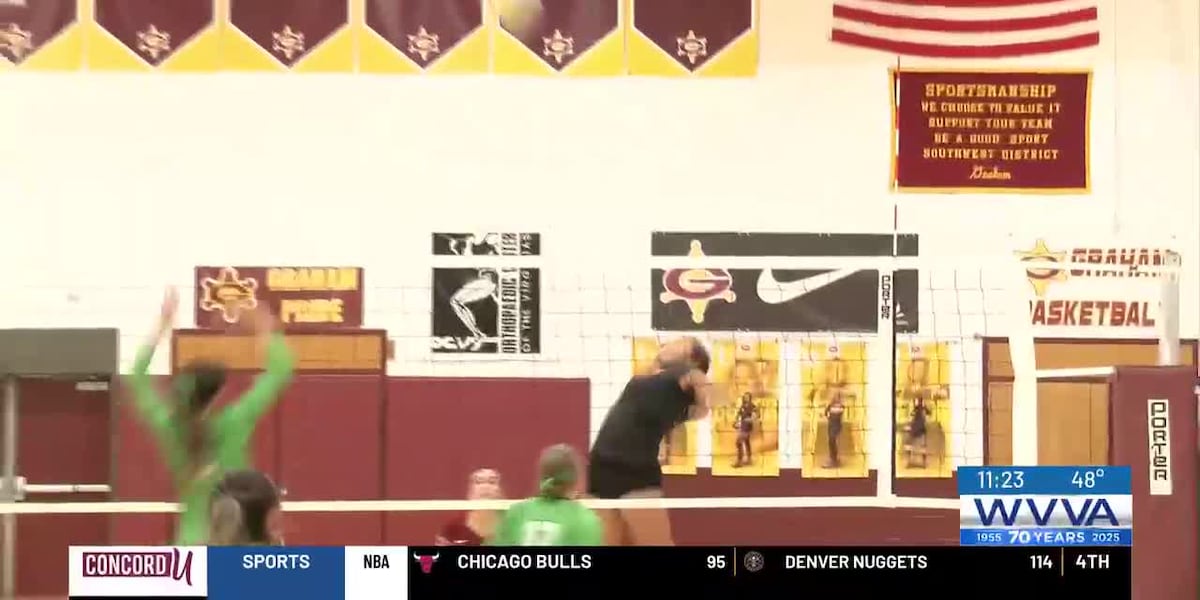 WVVASPORTS's tweet card. The G-Girls made easy work of the Lady Bulldogs, winning in straight sets 3-0.