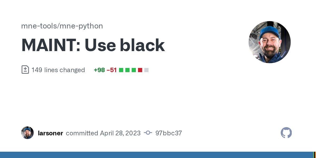mne_python's tweet card. MAINT: Use black · mne-tools/mne-python@97bbc37
