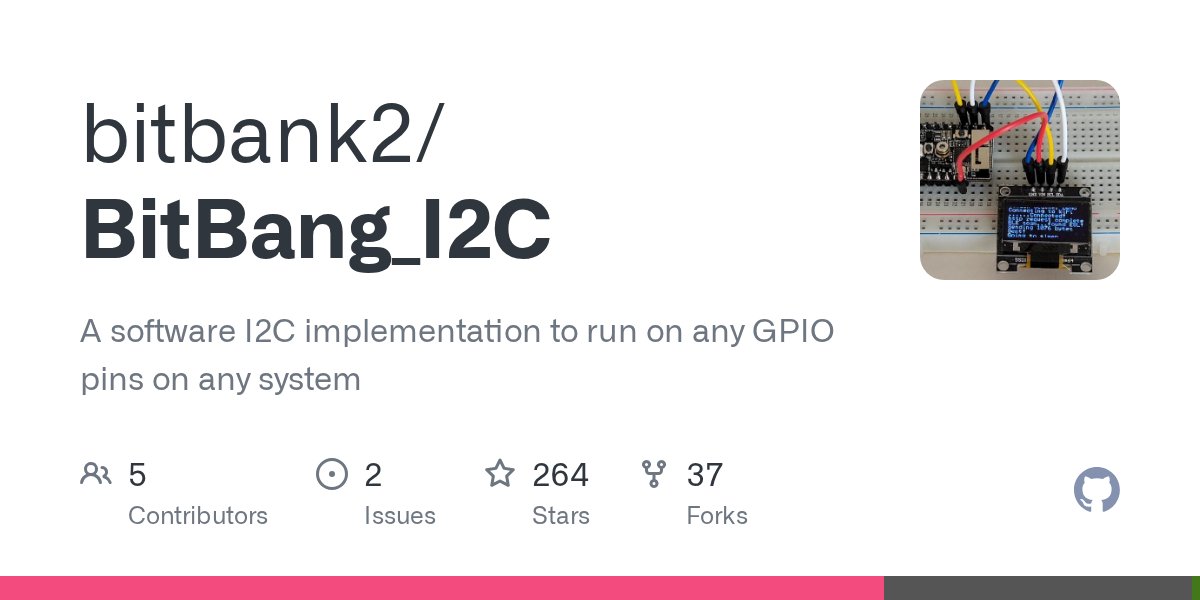 oss_cpp's tweet card. A software I2C implementation to run on any GPIO pins on any system - bitbank2/BitBang_I2C