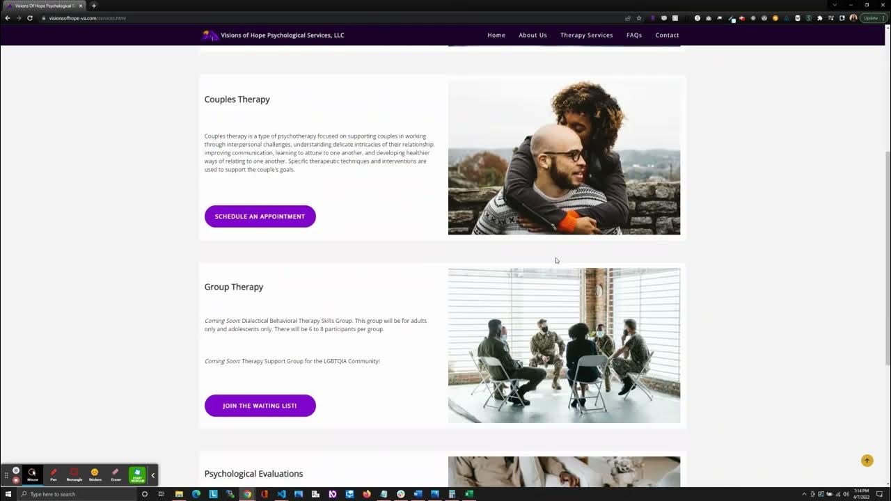 artsycoder533's tweet card. Visions of Hope Rebrand Video Demo, Part 4: Added Therapy Services...
