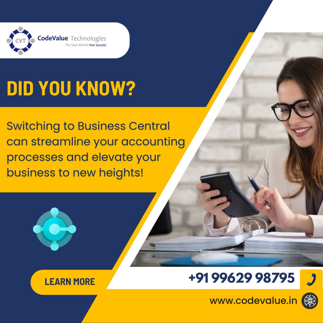 CodeValueTech's tweet card. Whether you're a small startup or a growing enterprise, Dynamics 365 Business Central scales with your business, offering flexibility and scalability to adapt to your evolving needs. Plus, with...