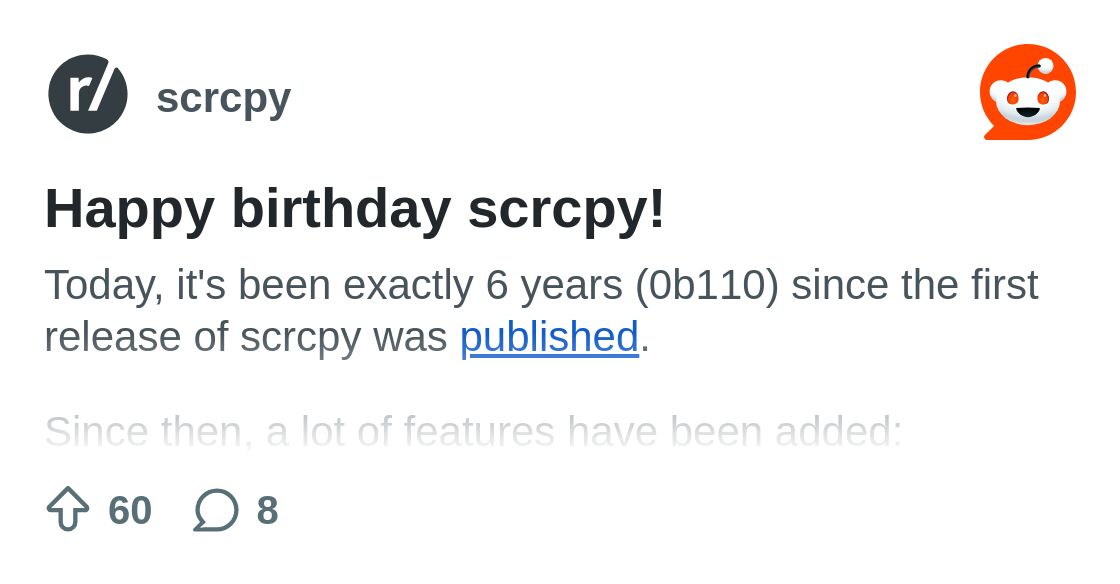 scrcpy_app's tweet card. Explore this post and more from the scrcpy community