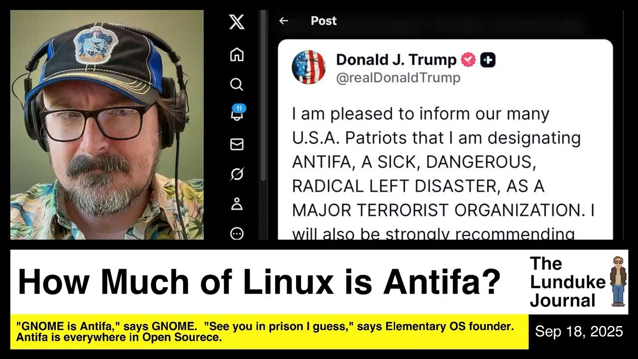 MidnightVision5's tweet card. How Much of Linux is Antifa?