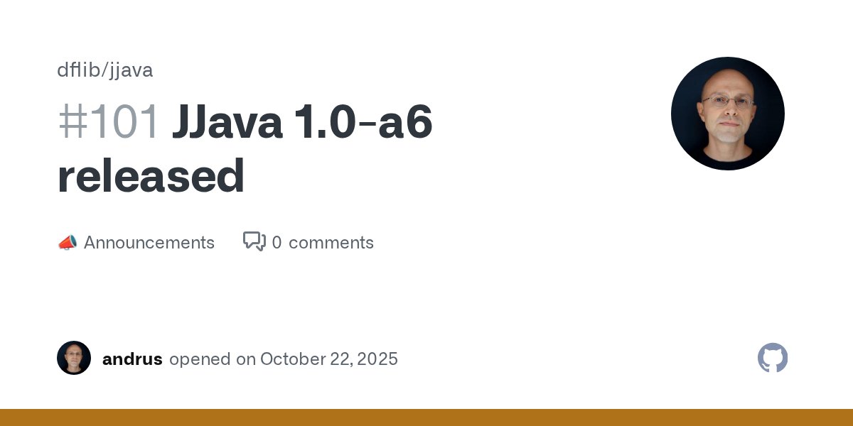 andrus_a's tweet card. Happy to announce a new a6 milestone of DFLib JJava 1.0. JJava is a Java / JVM kernel for Jupyter. This is a pretty significant update primarily focused on the "kernel-as-platform" aspect...