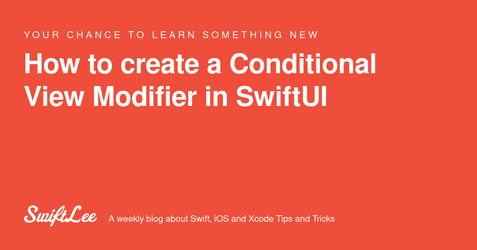 twannl's tweet card. A Conditional View Modifier can be created using a custom extension on View. Combined with a Boolean extension we simplify our SwiftUI logic.