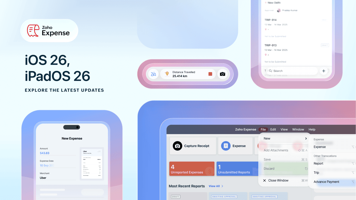 CreatorScripts's tweet card. Discover how Zoho Expense leverages Apple Intelligence and the new Liquid Glass interface in iOS 26, iPadOS 26, and watchOS 26 to streamline business expense management.