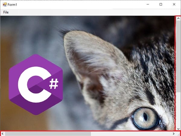 codeai3's tweet card. How to Create Scrollable PictureBox Control Tutorial in C#. Combining the Panel and PictureBox Controls you can add scrollbars to PictureBox