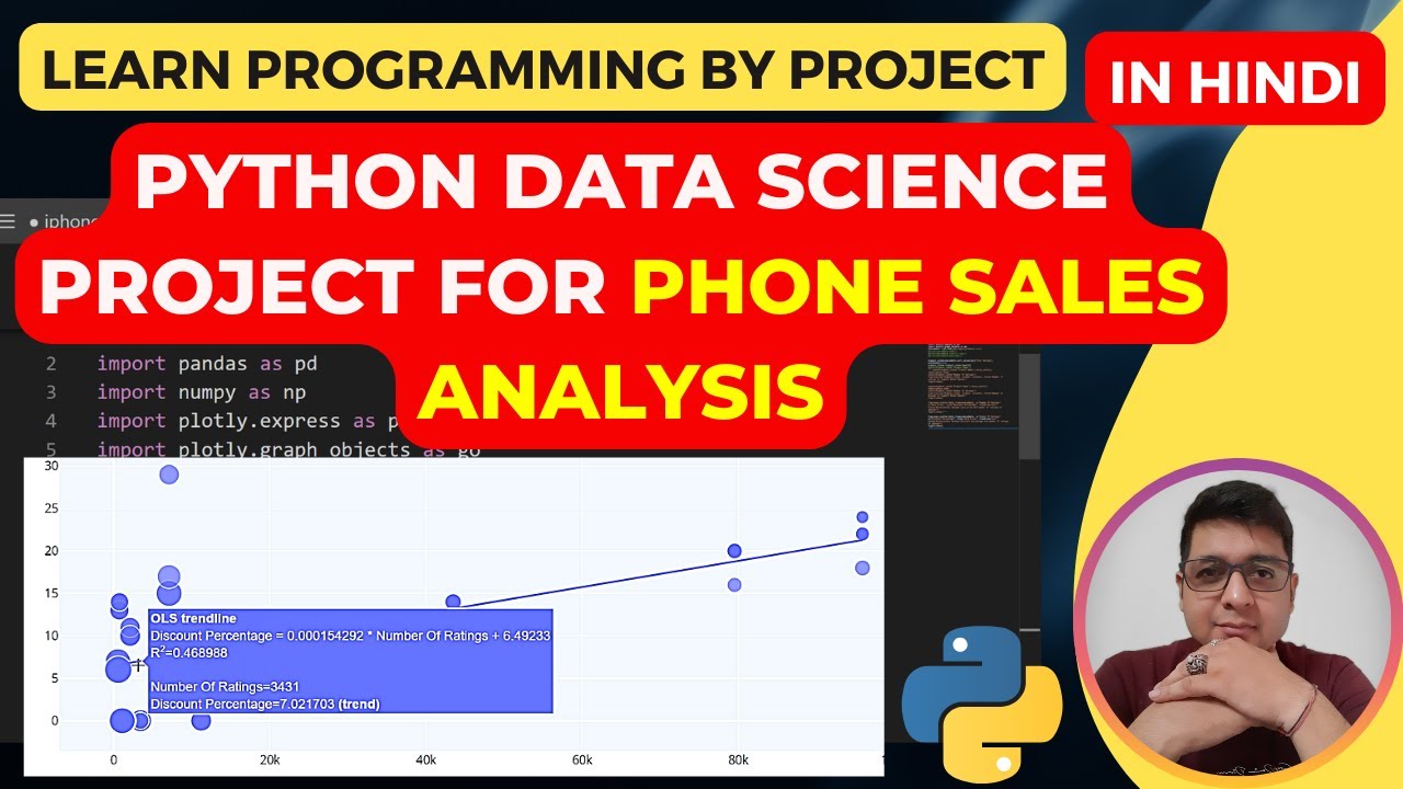 DatacodeSharad's tweet card. Python Data Science Project for Phone Sales Analysis || Data Analysis...