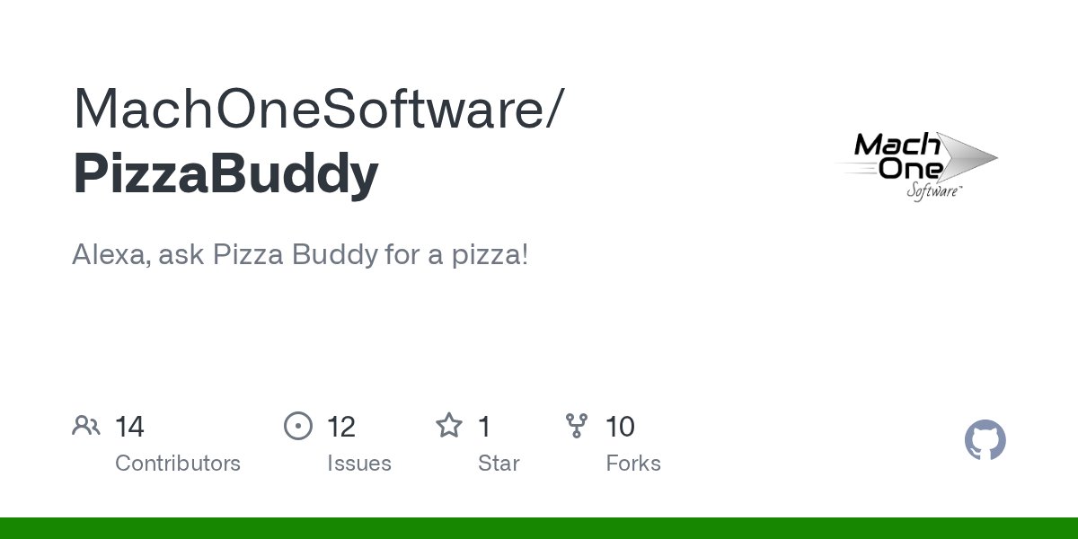 jordanjudt's tweet card. Alexa, ask Pizza Buddy for a pizza! Contribute to MachOneSoftware/PizzaBuddy development by creating an account on GitHub.
