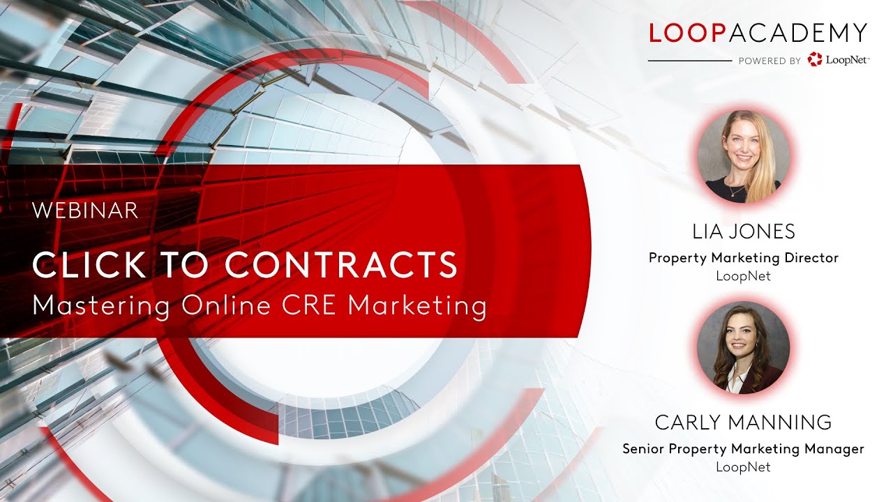 LoopNet's tweet card. Clicks to Contracts: Mastering Online CRE Marketing - Loop Academy
