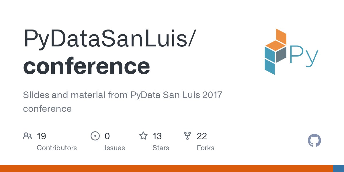 PyDataSL's tweet card. Slides and material from PyData San Luis 2017 conference - PyDataSanLuis/conference