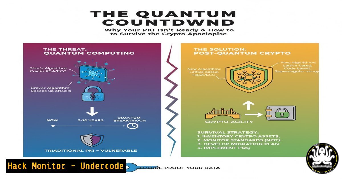 UndercodeUpdate's tweet card. The Quantum Countdown: Why Your PKI Isn't Ready and How to Survive the Crypto-Apocalypse - "Undercode Testing": Monitor hackers like a pro. Get real-time