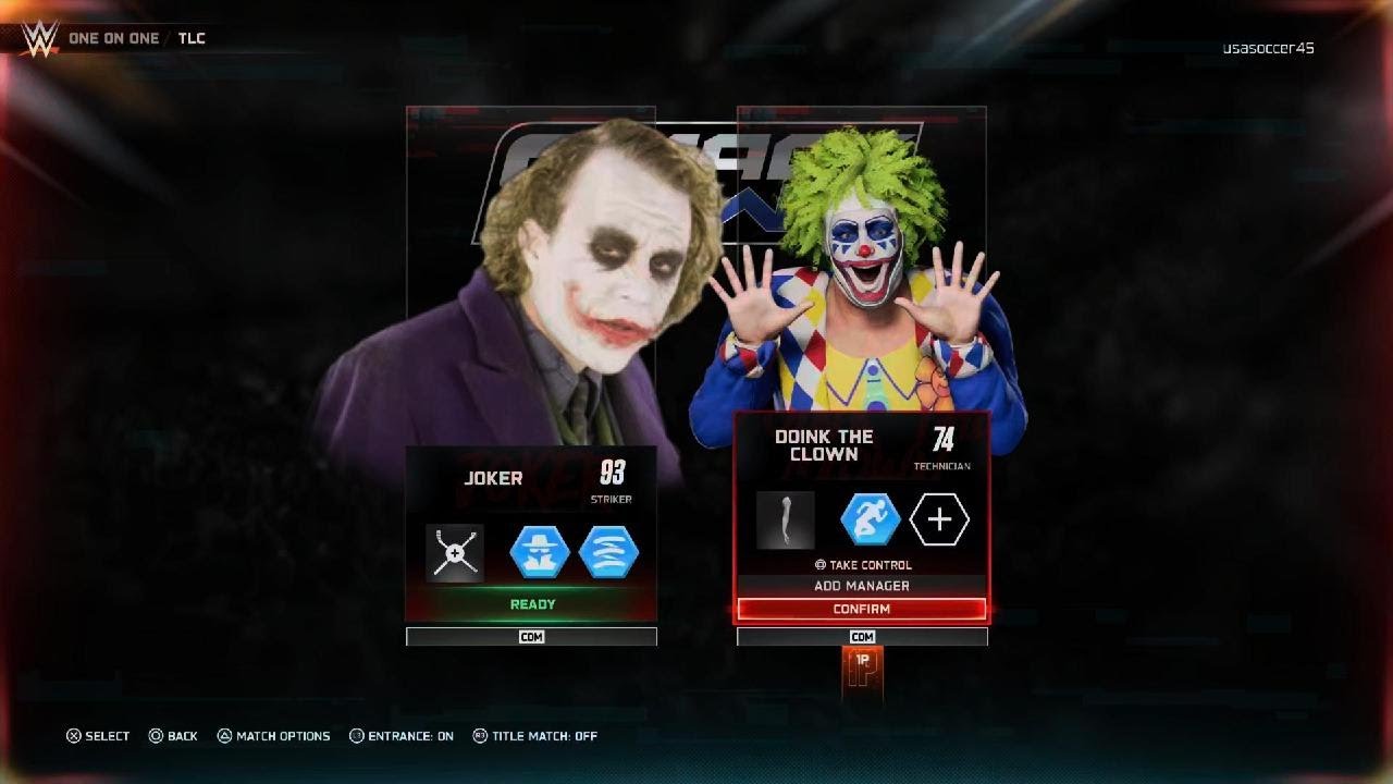 michaelraf21093's tweet card. WWE 2K25 the joker vs doink