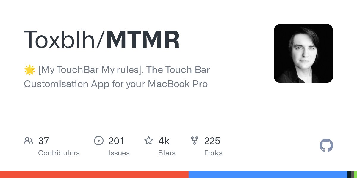 iOSCookies's tweet card. 🌟 [My TouchBar My rules]. The Touch Bar Customisation App for your MacBook Pro - Toxblh/MTMR