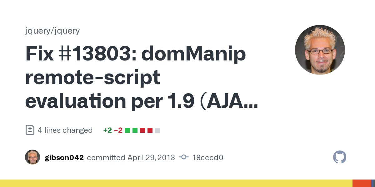 jquerycommits's tweet card. …"script")