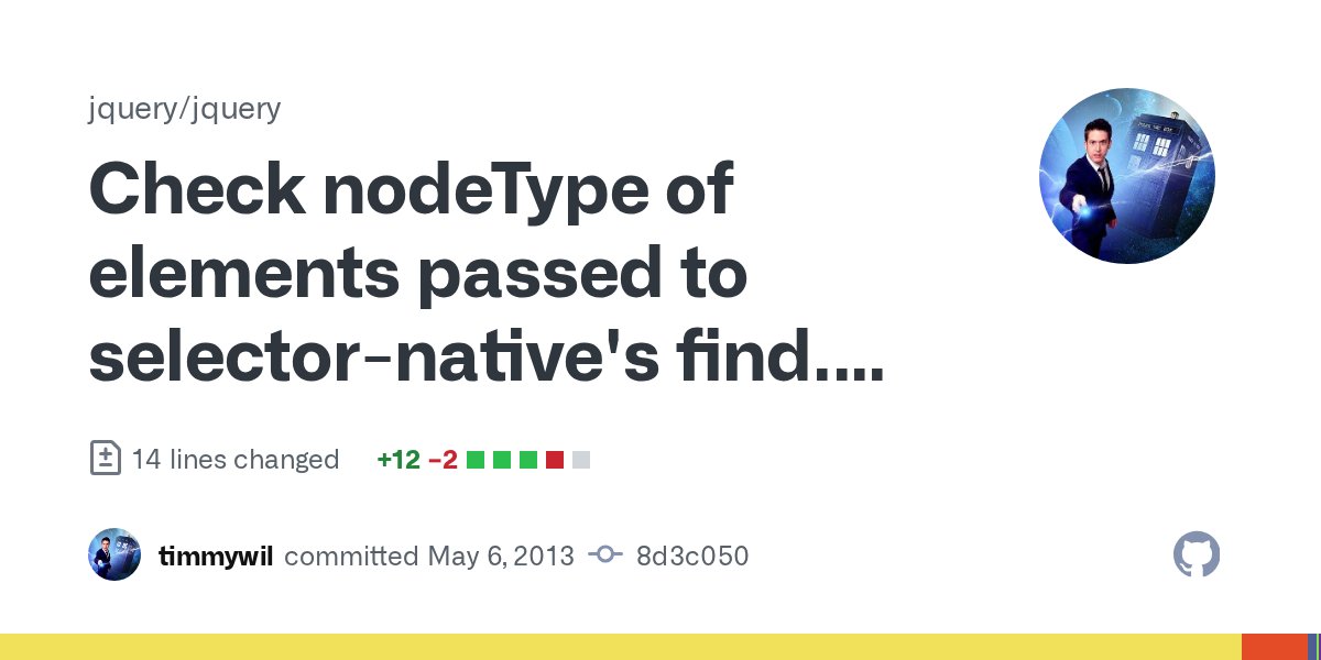 jquerycommits's tweet card. …3577.