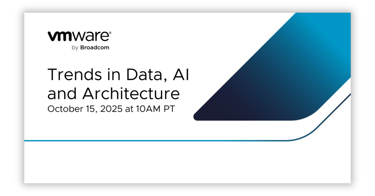 VMwareTanzu's tweet card. Trends in Data, AI and ArchitecturesWednesday, October 15, 202510:00 AM – 11:00AM PTRegister Now Enterprises are rethinking their data strategies as shifting priorities, skills gaps, data silos, and...