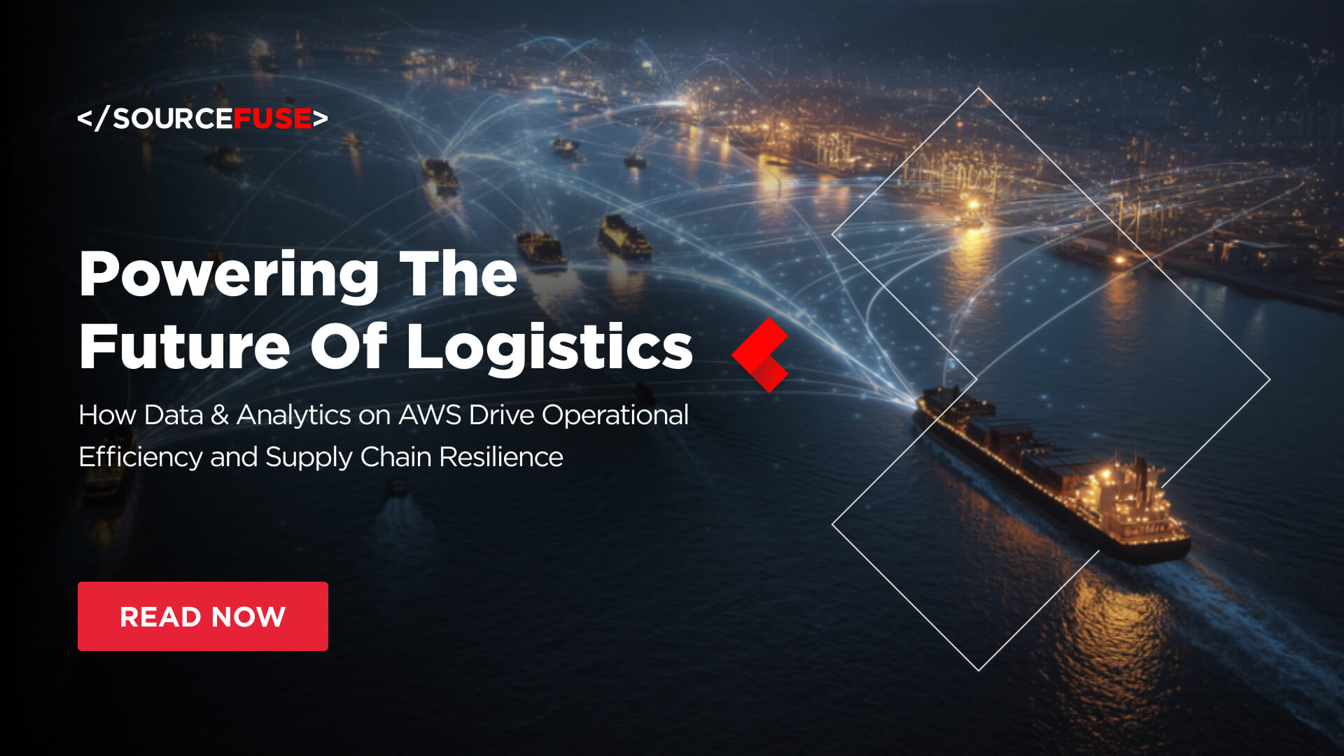 SourceFuse's tweet card. Explore how AWS data and analytics solutions enable logistics leaders to drive efficiency and strategic advantage in modern supply chains.