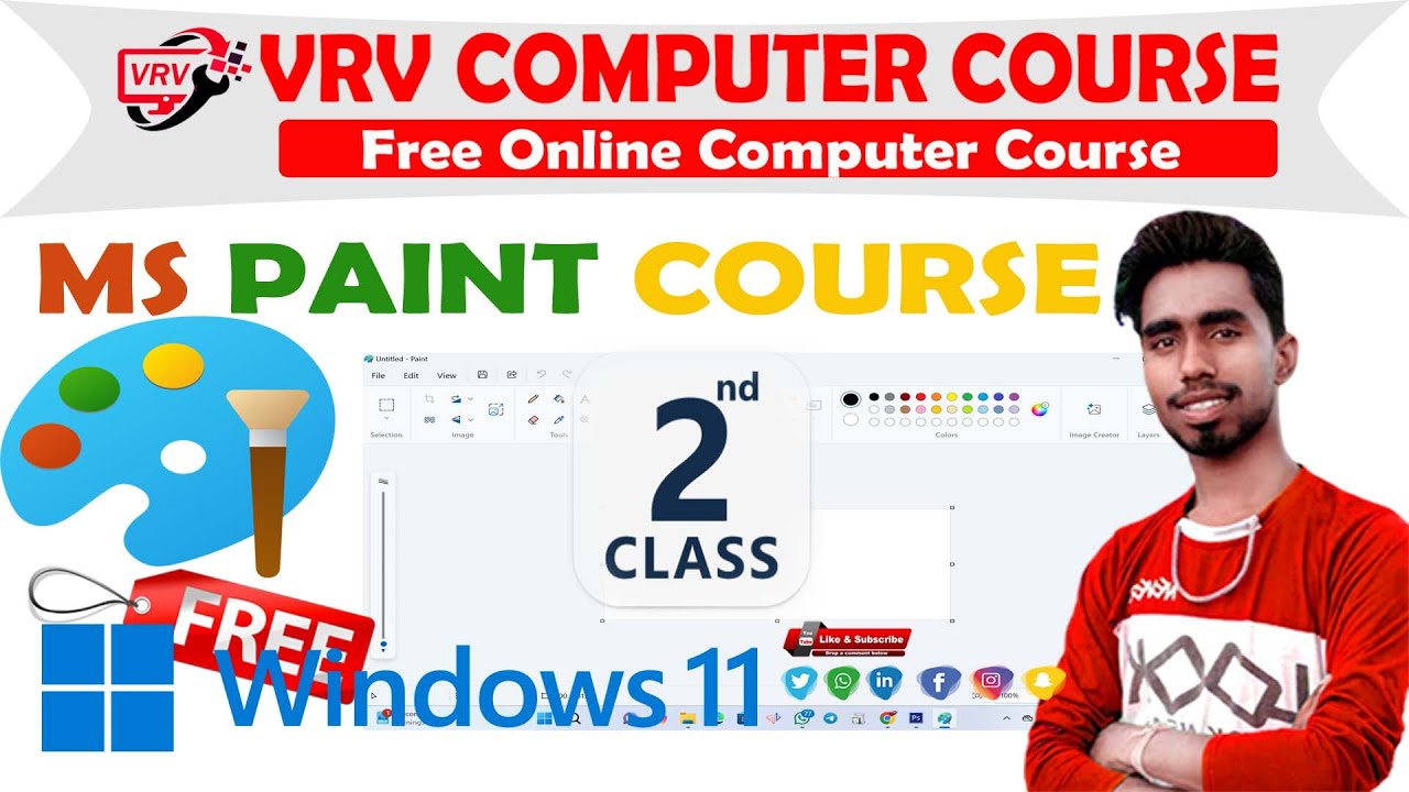 computercourse0's tweet card. How to use paint in Complete Course in HIndi Ms Paint Class #2...